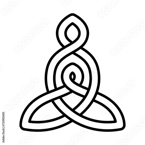 The Celtic Motherhood Knot. Celtic Style Interlaced Symbol. Vector Line Art. photo