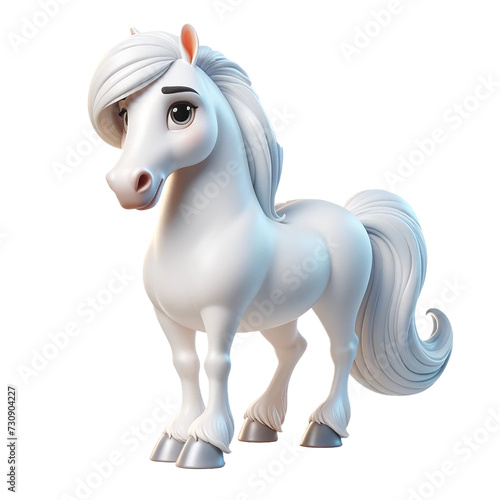 3D pony. Beautiful isolated horse