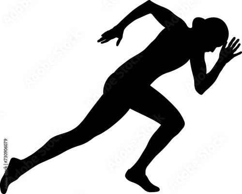 female athlete at start sprint race