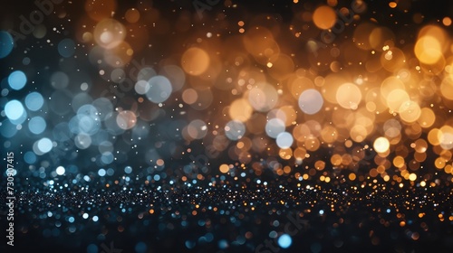 glitter vintage lights background. gold, silver, blue and black. de-focused. © buraratn