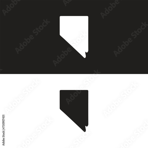 Photography Nevada black map on white background vector Nevada state isolated on a white bac