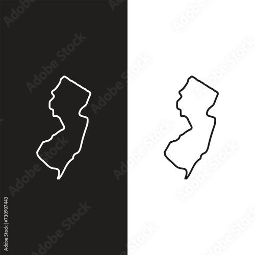 New Jersey state isolated on a white background, USA map High detailed vector map - New Jersey