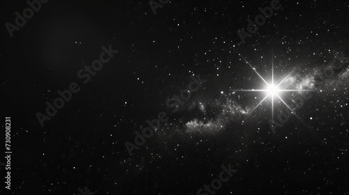 star flare in black background.