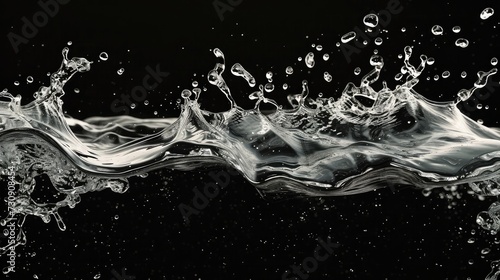 Wavy splash, isolated on black background