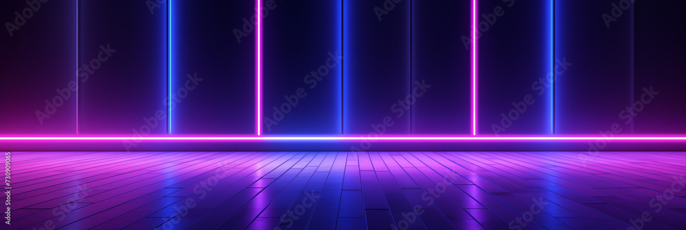 Neon Lines in Blue and Purple on Dark Background Neon Lines in Blue and Purple on Dark Background