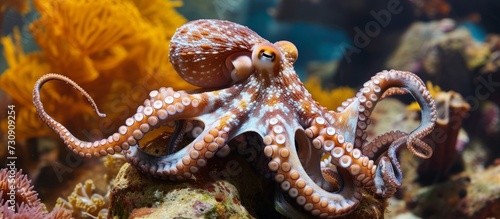 Octopus briareus is a marine animal found in coral reefs in the Caribbean.