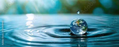 earth globe in water