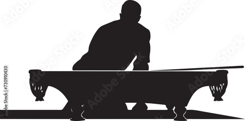 Vector illustration silhouette of the people playing in the billiards