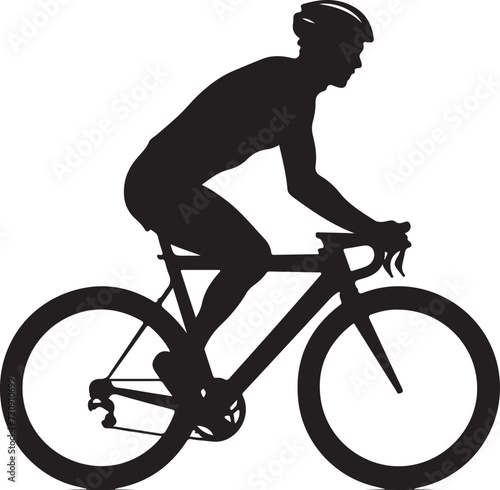 Cyclist silhouette vector illustration