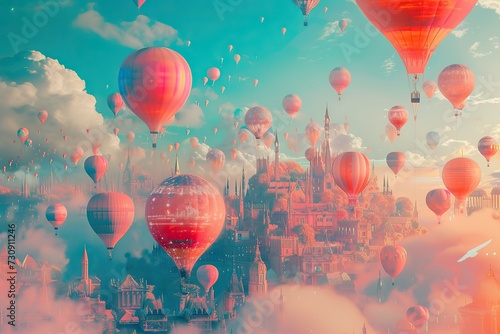 colorful city, city of happiness, festival, balloon