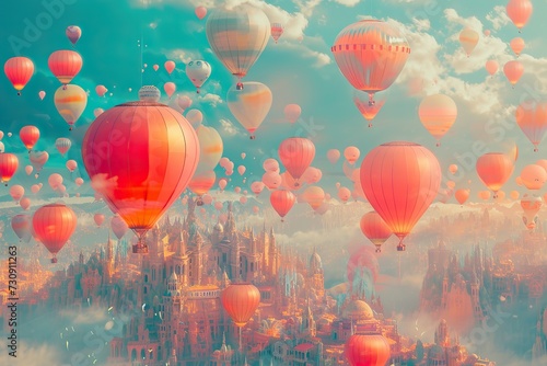 colorful city, city of happiness, festival, balloon