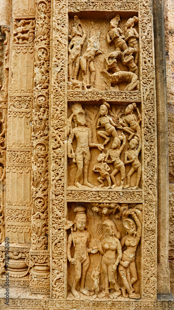 Ancient Stories Carved on the Entrance of Bhima Kichak Temple, Malhar, Bilaspur, Chhattisgarh, India...