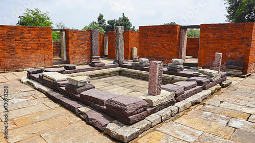 Inside Ruins of Swastik Vihara, Sirpur, Mahasamund, Chhattisgarh, India. photo