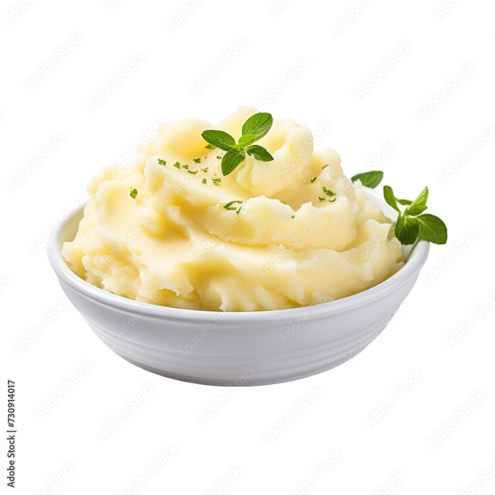 mashed potatoes isolated on white background. With clipping path. 
