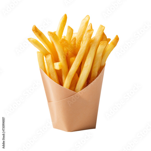French fries isolated on white background. With clipping path. 