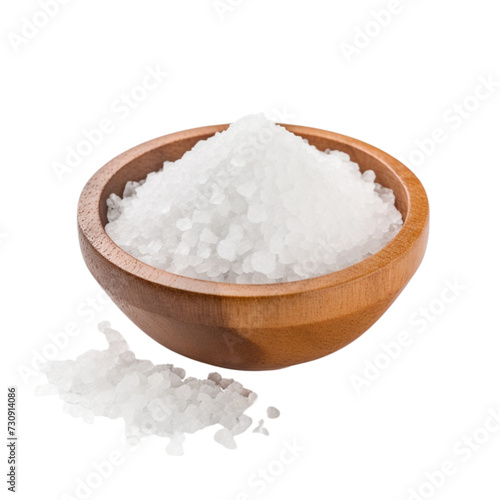 Pile sea salt isolated on white background, clipping path photo