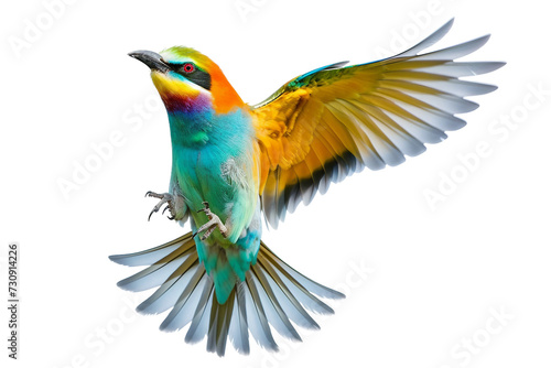 Colorful Bird in Motion on transparent background © AIstudio1