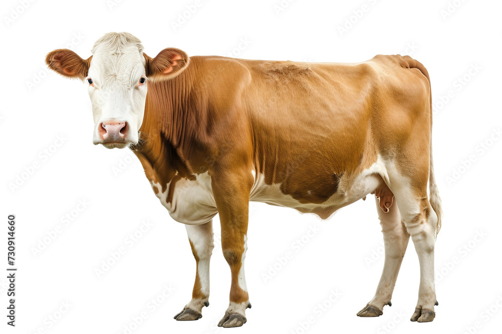Portrait of a Cow on transparent background