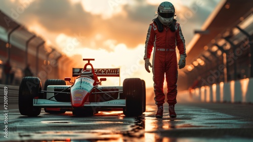Formula 1 Race Driver Finishing Race: Dynamic Sports Photography with Racing Car
