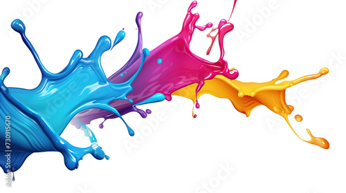 colorful paint artwork on transparent background photo
