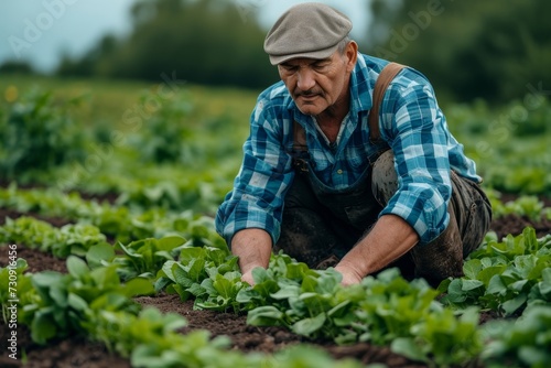 A farmer working in his field © Александр Лобач