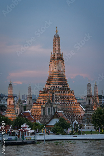 Twilight beautiful Wat Arun temple Bangkok Thailand