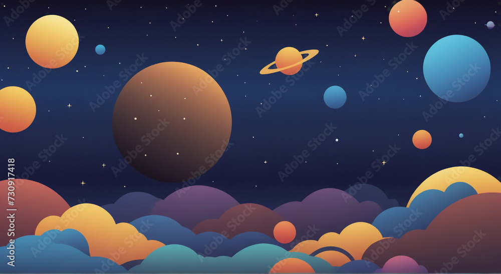 Fototapeta premium background with planets