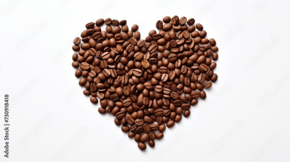 A Harmonious Brew: Coffee Beans Form an Artistic Heart. Generative AI. A Harmonious Brew: Coffee Beans Form an Artistic Heart. Generative AI.