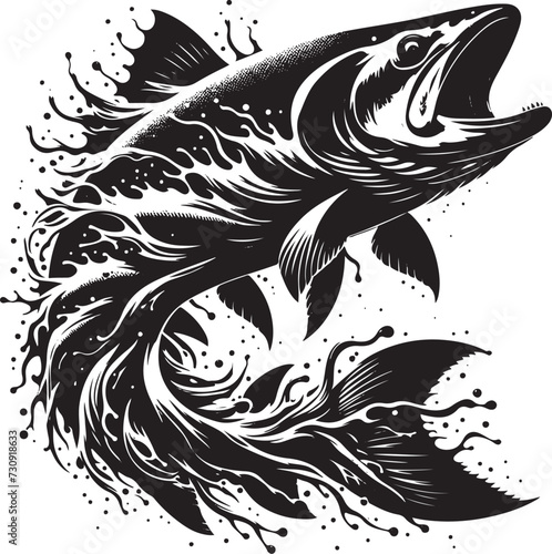 Atlantic salmon silhouette