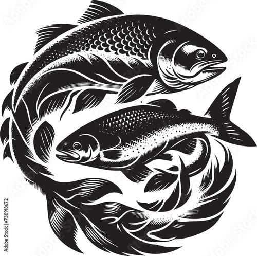 Atlantic salmon silhouette