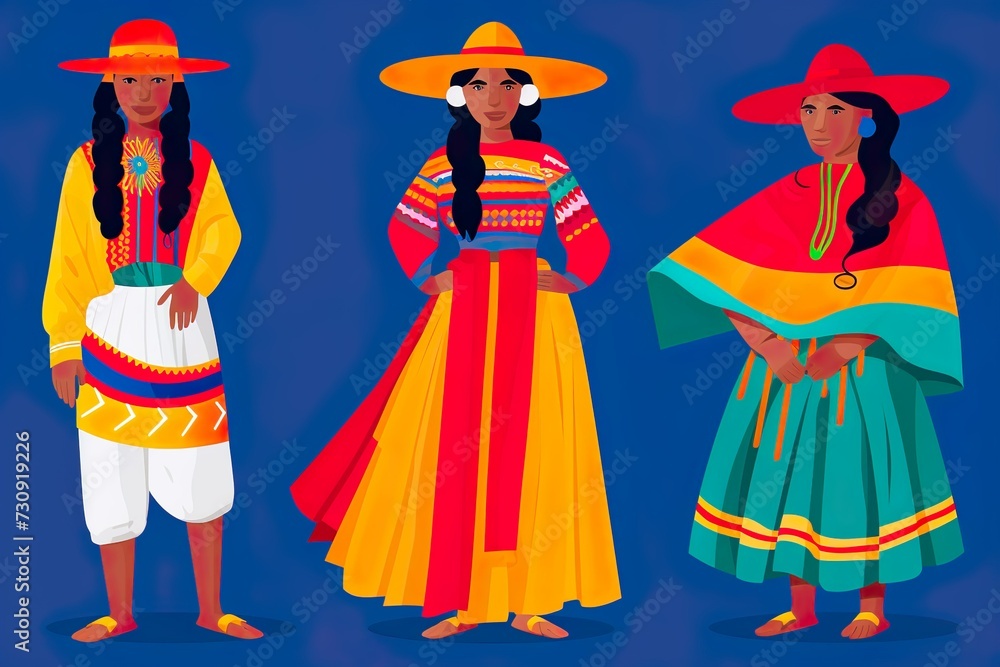 colombia cultural festival celebration illustration 