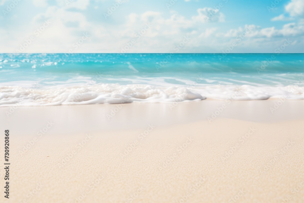 Serene Tropical Shore: White Sand Beach and Turquoise Waters - Generative AI Serene Tropical Shore: White Sand Beach and Turquoise Waters - Generative AI