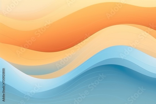 Soothing Waves of Color: Abstract Orange and Blue Gradient - Generative AI