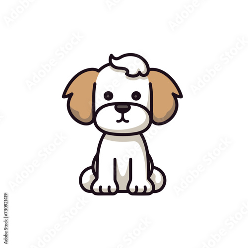 dog simple icon cartoon vector illustration isolated transparent background  cut out or cutout t-shirt design