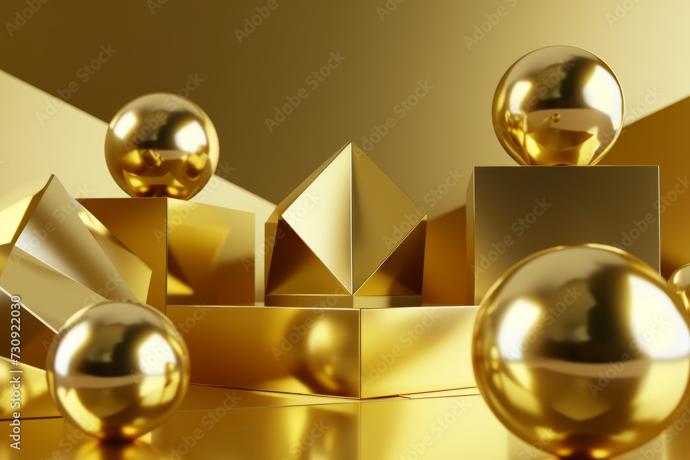 Group of Gold Balls on Table