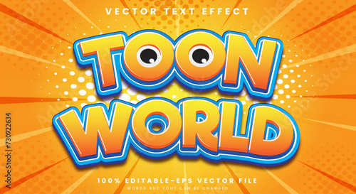 Toon world comic Style 3d editable text effect Template