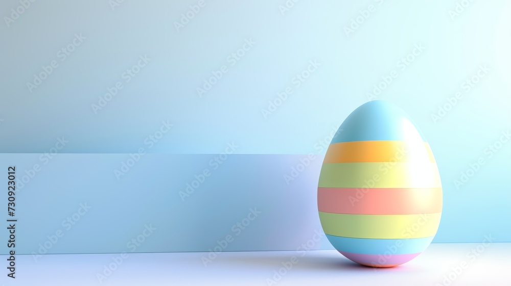 Colorful easter egg on blue background Colorful easter egg on blue background