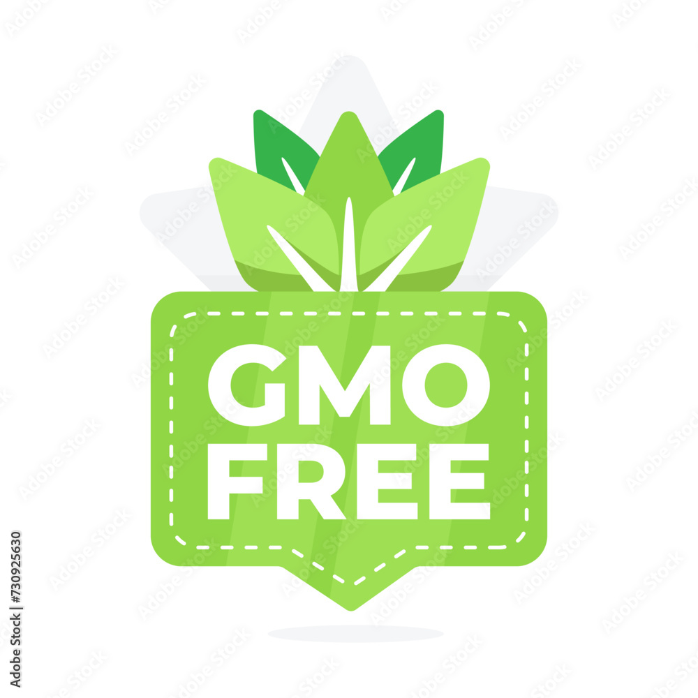 Green badge with a leaf design to indicate the product is free from genetically modified organisms Green badge with a leaf design to indicate the product is free from genetically modified organisms