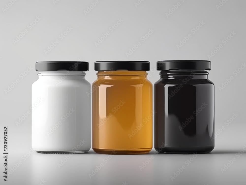 Isolated Honey Jar Mock-Up With Blank Label