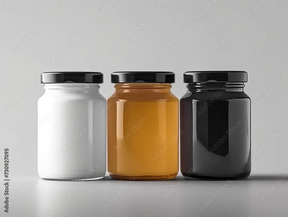 Isolated Honey Jar Mock-Up With Blank Label Isolated Honey Jar Mock-Up With Blank Label
