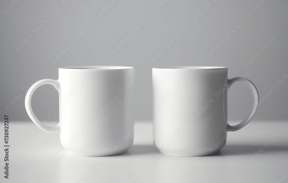 Isolated mug cups on white background. Mockup for design Isolated mug cups on white background. Mockup for design