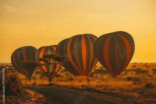 Four Miracle Balloon Safaris  in the Serengeti savannah