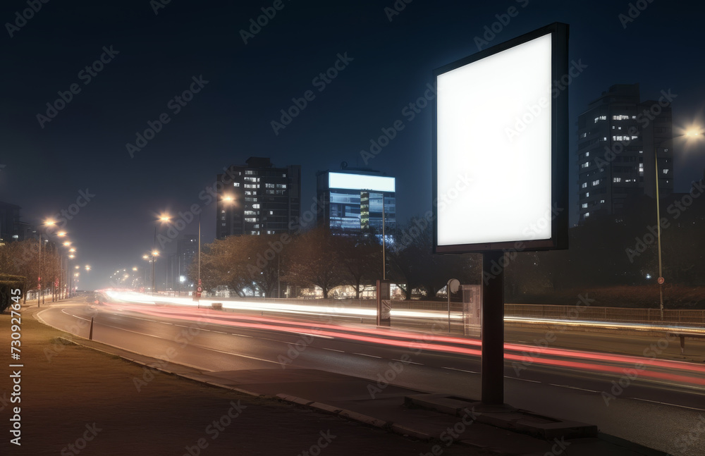Blank billboard for advertisement at twilight Blank billboard for advertisement at twilight