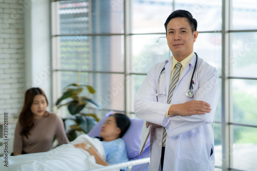 The doctor asks to be a photo model. To use to promote the hospital