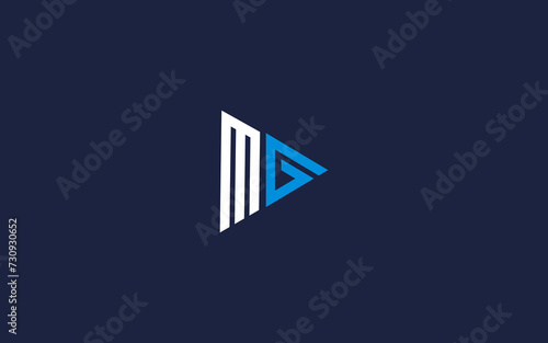 mg letter with play logo icon design vector design template inspiration