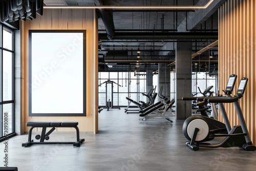 Spacious Gym Filled With Exercise Equipment photo