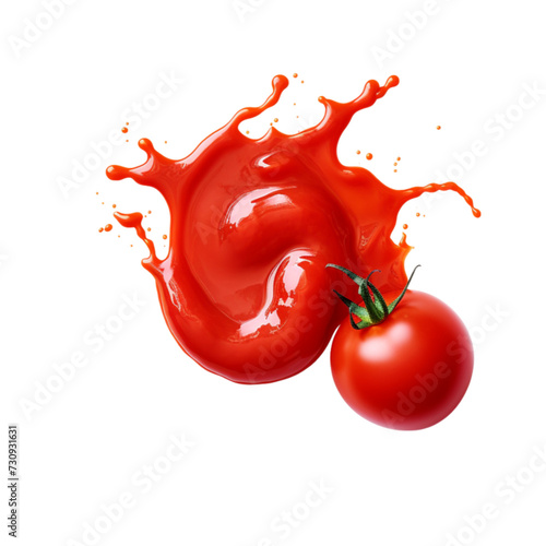 splash red sauces isolated on transparent background cutout