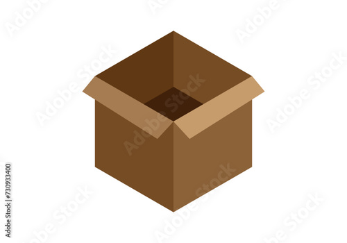 Icono de caja de cartón abierta.