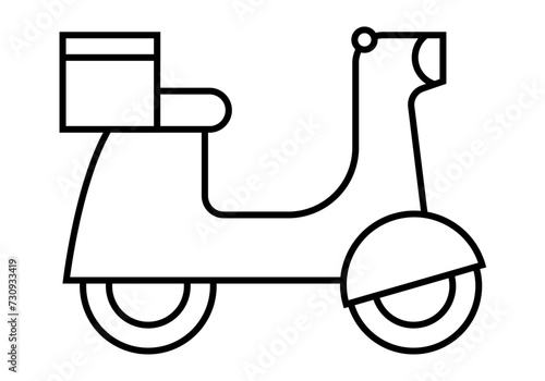 Icono negro de moto de repartidor.