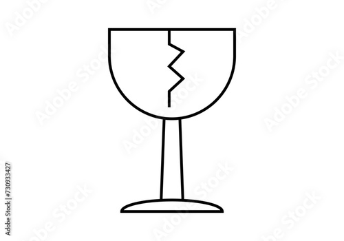 Icono de copa de cristal con grieta.